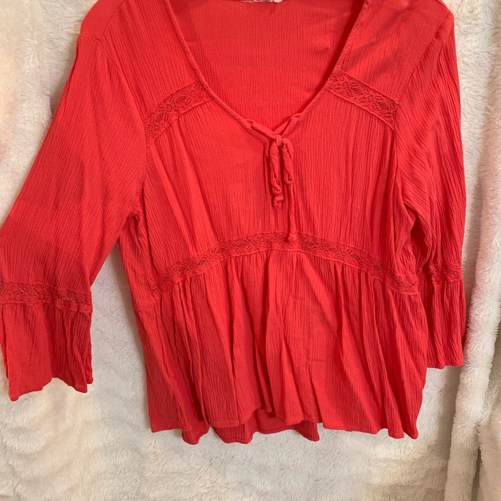 Coral Orange Loose Top